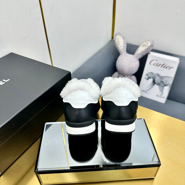 CC Low Sneaker Nero Lana Pelle Bovina 413856