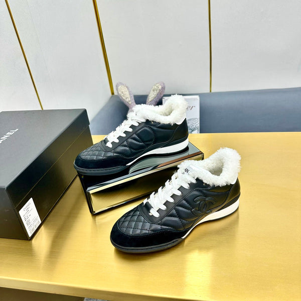 CC Low Sneaker Nero Lana Pelle Bovina 413856