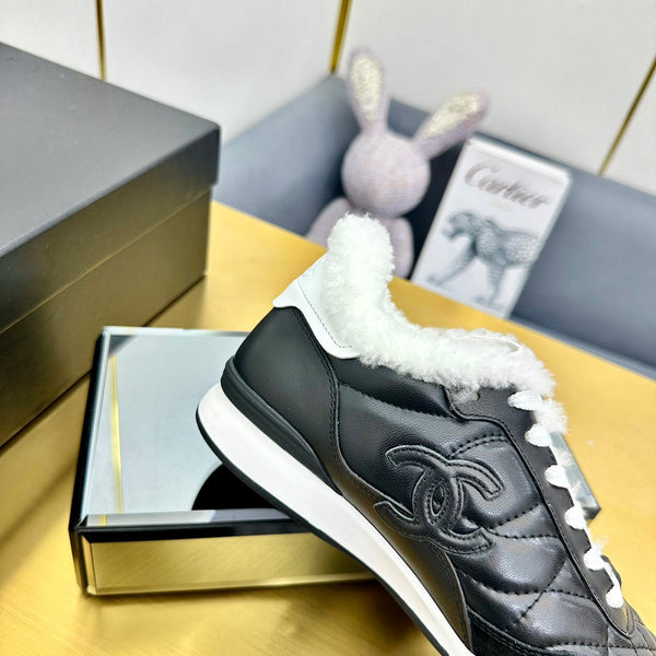 CC Low Sneaker Nero Lana Pelle Bovina 413856