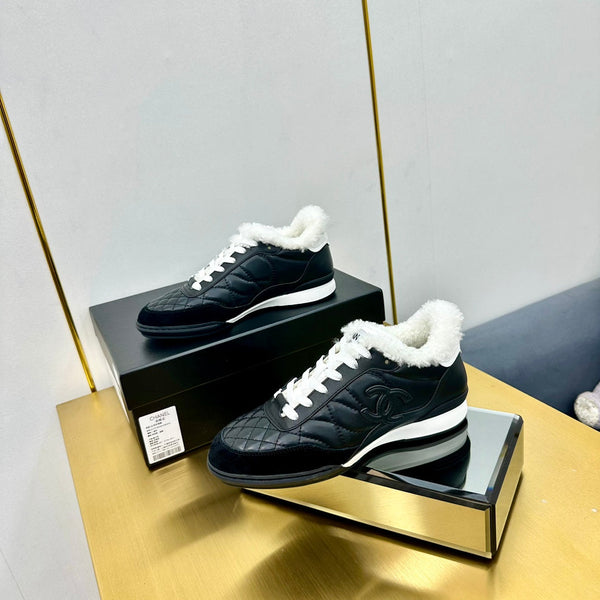 CC Low Sneaker Nero Lana Pelle Bovina 413856