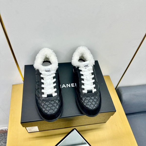 CC Low Sneaker Nero Lana Pelle Bovina 413856