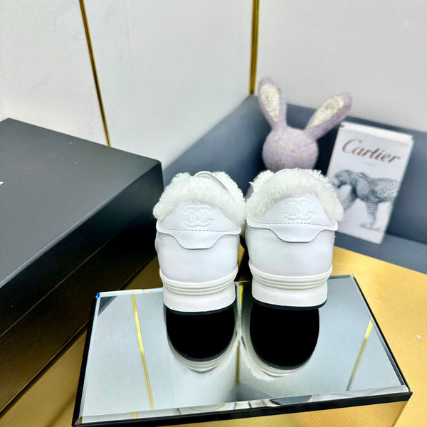 CC Low Sneaker Bianco Lana e Pelle di Vacchetta413858