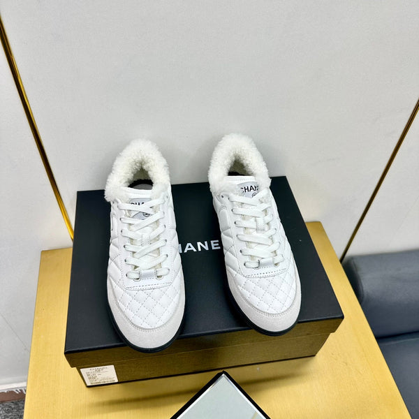 CC Low Sneaker Bianco Lana e Pelle di Vacchetta413858