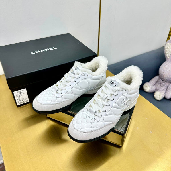 CC Low Sneaker Bianco Lana e Pelle di Vacchetta413858