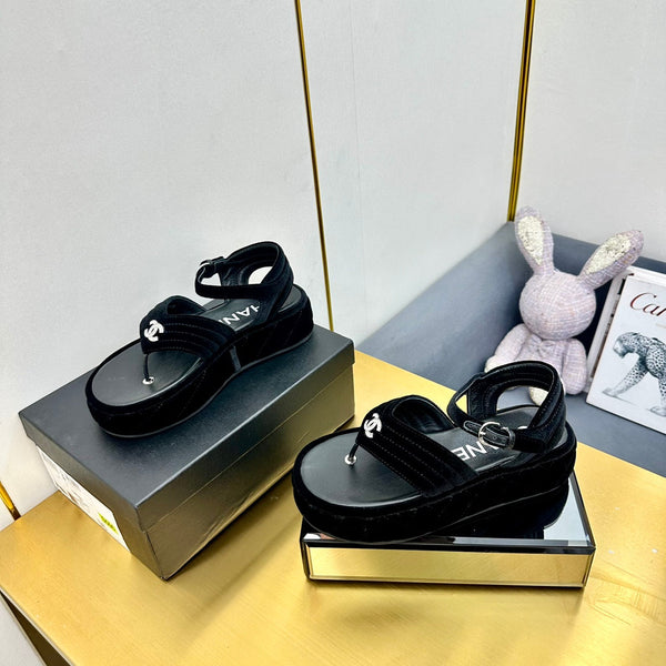 SANDALO IN GROSGRAIN E VELLUTO NERO