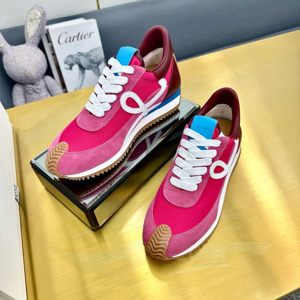 BALLET RUNNER 2.0 IN CAMOSCIO ROSA BRILLANTE E TESSUTO LYCRA