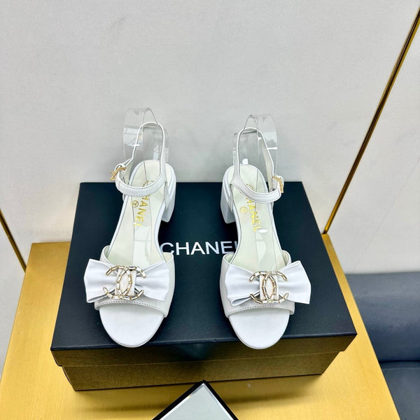 cc 25 bow sandal 50mm white sheepskin 238485