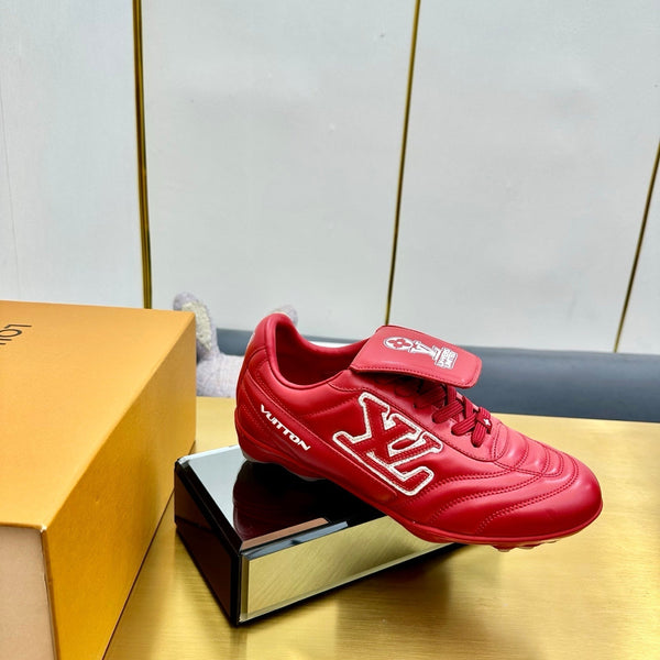 LV 25C Sneaker LV Footprint Soccer Rouge Cuir de Veau uni 219934