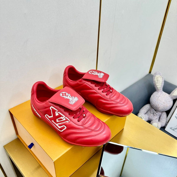 LV 25C Sneaker LV Footprint Soccer Rouge Cuir de Veau uni 219934