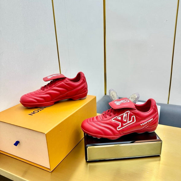 LV 25C Sneaker LV Footprint Soccer Rouge Cuir de Veau uni 219934