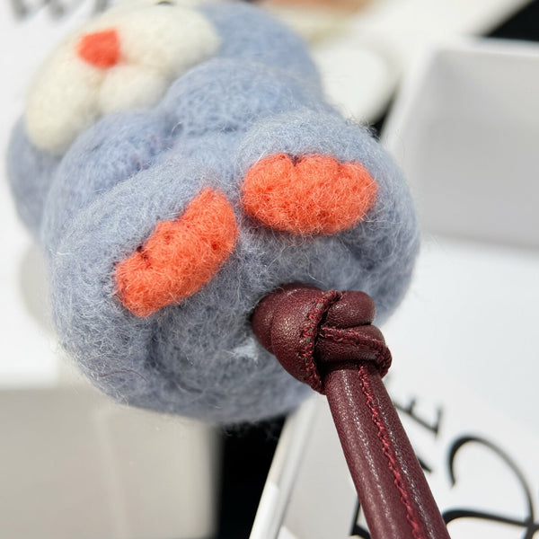 Loewe x Suna Fujita Hamster Blue White Charm Gray Felt and Calf