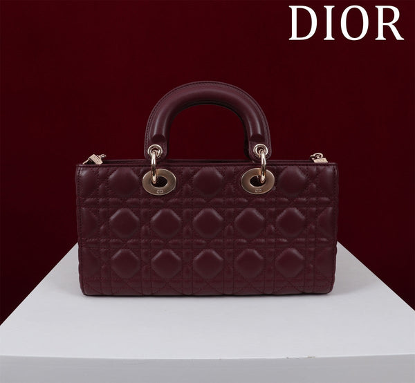 medium lady d-joy 26 bordeaux pelle di agnello