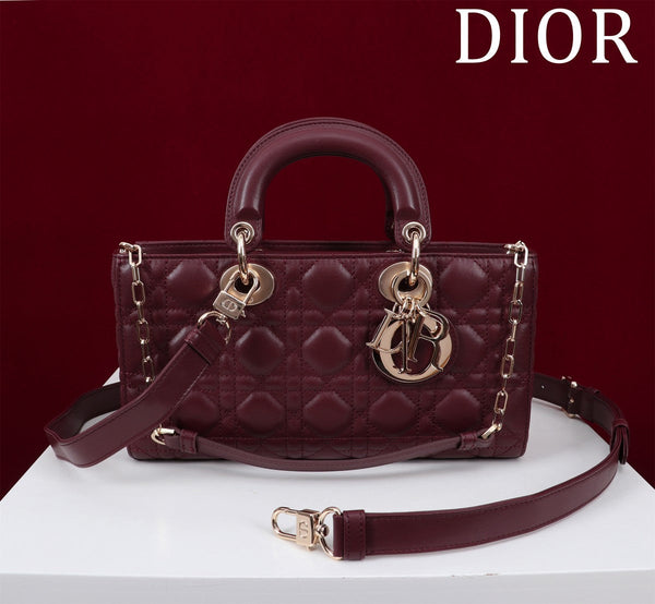 medium lady d-joy 26 bordeaux pelle di agnello