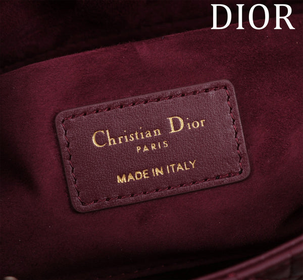 medium lady d-joy 26 bordeaux pelle di agnello