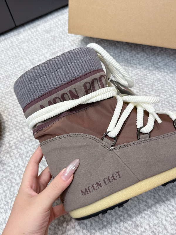 Moon Snow Fall Winter Boots Taupe Brown Wool Nylon Lining 515584