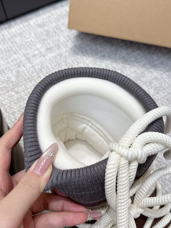 Moon Snow Fall Winter Boots Taupe Brown Wool Nylon Lining 515584