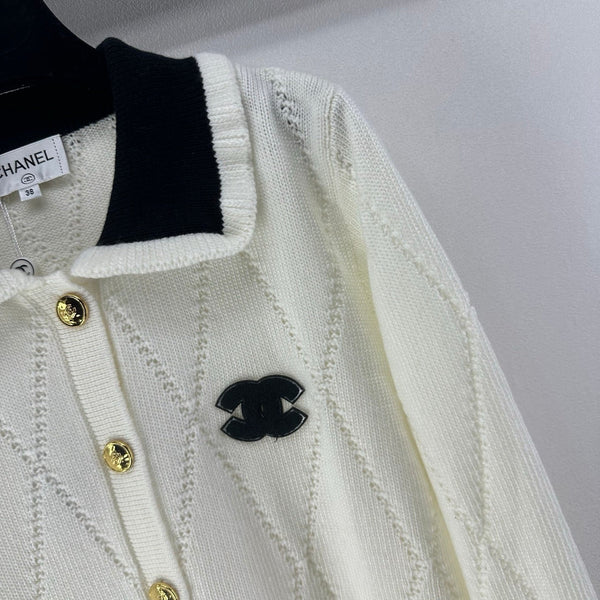 Gilet CC 26s Noir Blanc Laine Nylon 345977