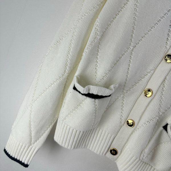 Gilet CC 26s Noir Blanc Laine Nylon 345977