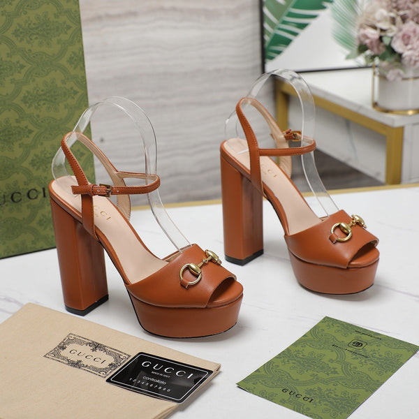 Sandali GG Cuir Noir Arancione Zenzero