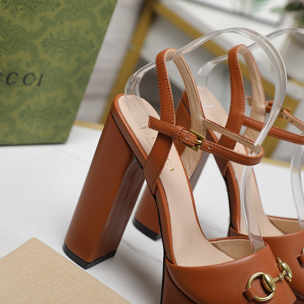 Sandali GG Cuir Noir Arancione Zenzero
