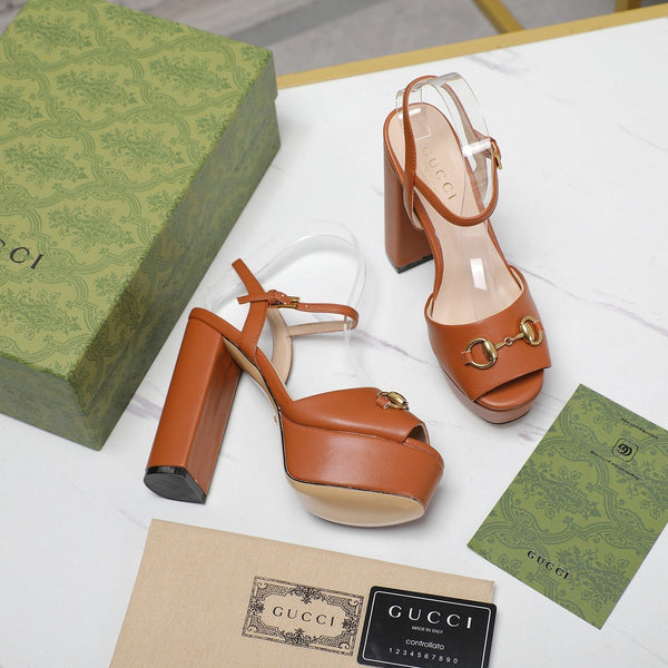 Sandali GG Cuir Noir Arancione Zenzero