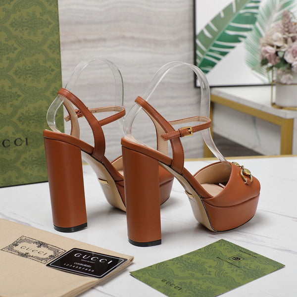 Sandali GG Cuir Noir Arancione Zenzero