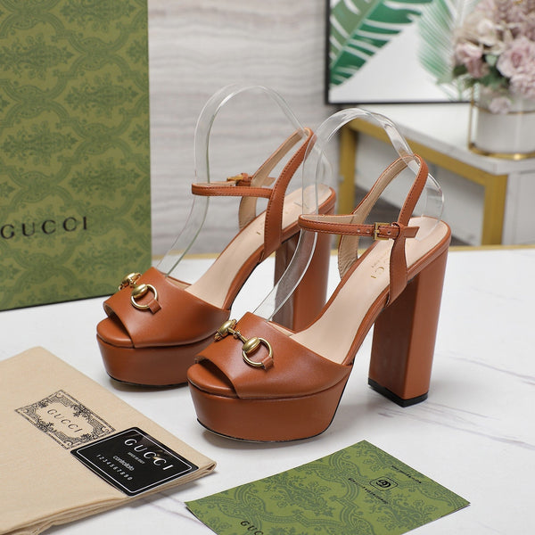 Sandali GG Cuir Noir Arancione Zenzero