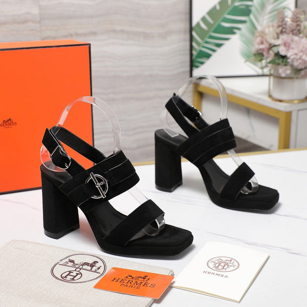 HM 25 Slingback Keen 90 in pelle scamosciata nera