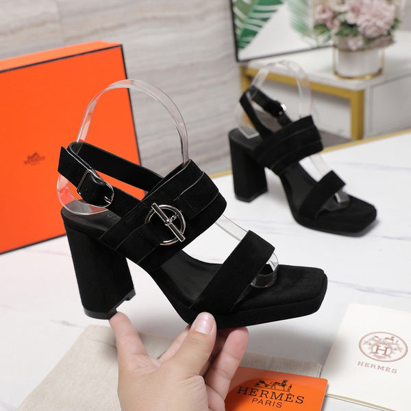 HM 25 Slingback Keen 90 in pelle scamosciata nera