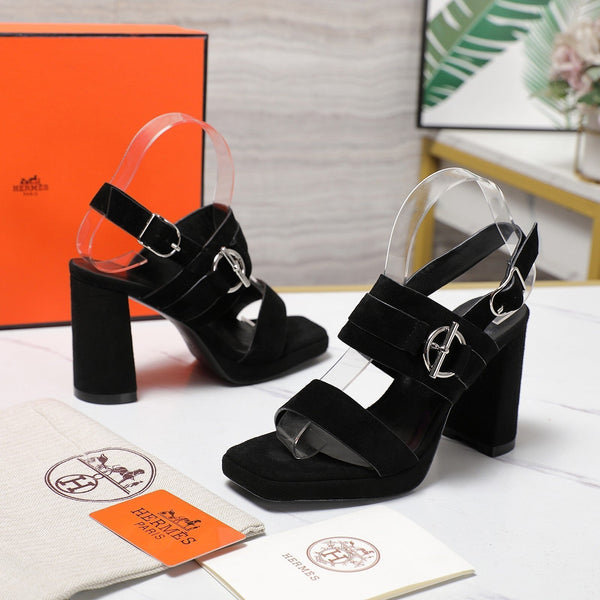 HM 25 Slingback Keen 90 in pelle scamosciata nera