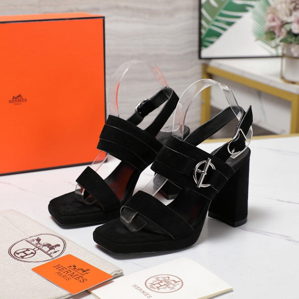 HM 25 Slingback Keen 90 in pelle scamosciata nera