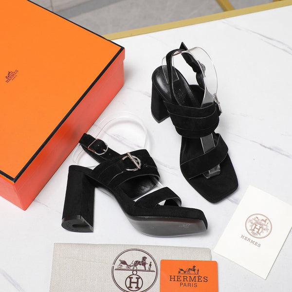 HM 25 Slingback Keen 90 in pelle scamosciata nera