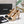 Décolleté con plateau e fibbia CC 100 mm in pelle di agnello nera e beige 425880