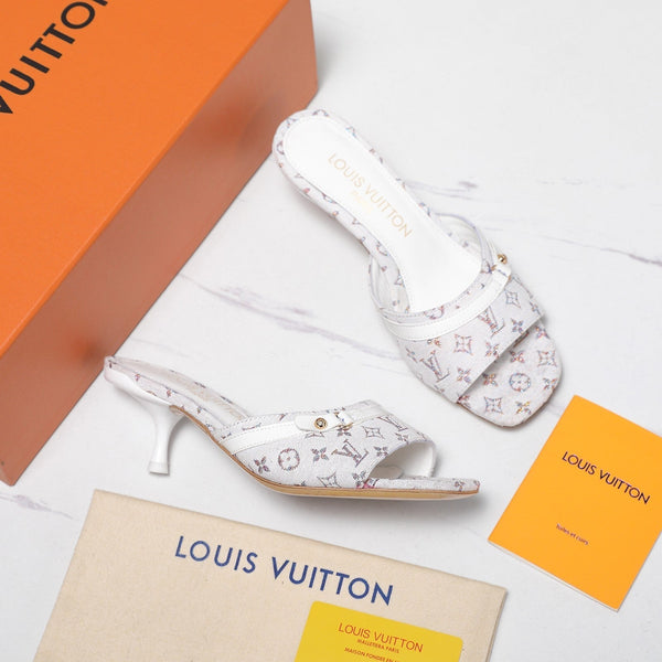 LV 6AM Mule 55mm Multicolore Pelle di Vacchetta Tela Monogram 456145