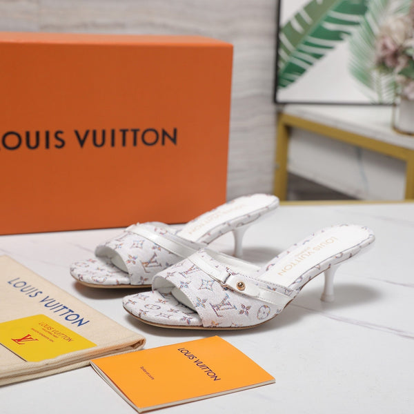 LV 6AM Mule 55mm Multicolore Pelle di Vacchetta Tela Monogram 456145