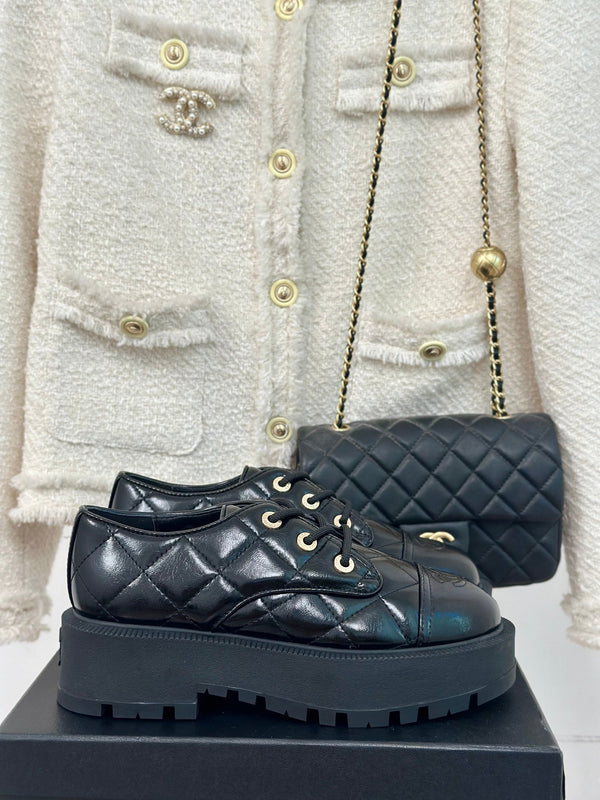 CC Classic Sneaker 50mm Glossy Black Quilted Calfskin