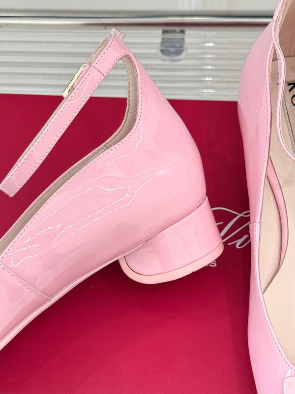 Viv Square Buckle Mary Jane in pelle di mucca rosa fetale 286705