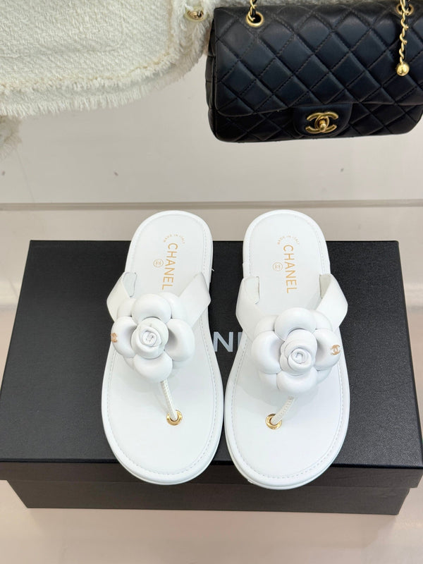 CC 26C Camélia Printemps Précoce Diapositive Cuir de Veau Blanc