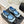 CC 26s Square-Toe Mary Jane Shoes Black Blue Tweed Leather 920423