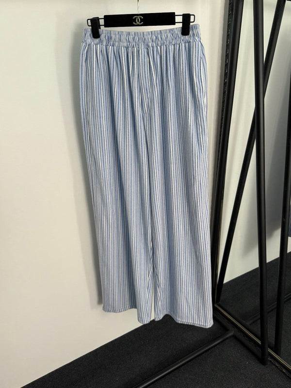 Balenciaga 25 Set Blue Striped Cotton 0047