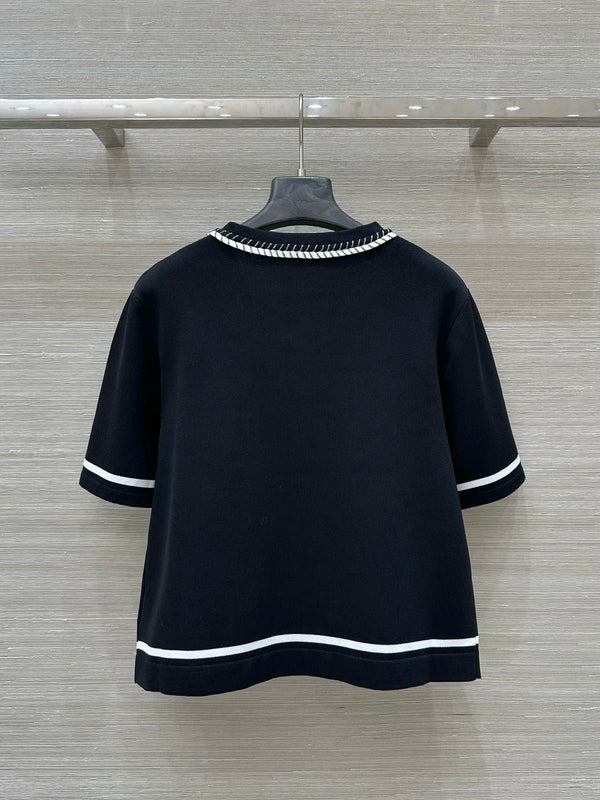 Cardigan a maniche corte CC nero