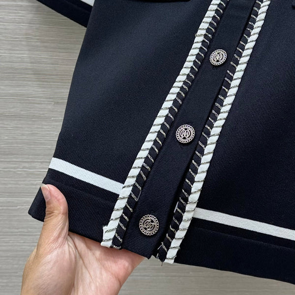 Cardigan a maniche corte CC nero