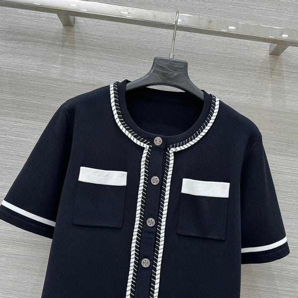 Cardigan a maniche corte CC nero
