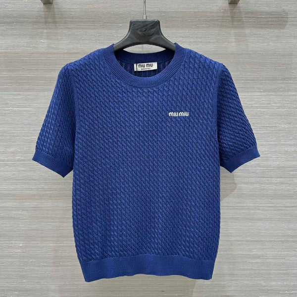 Miu Miu 25 Maglia Blu Lana