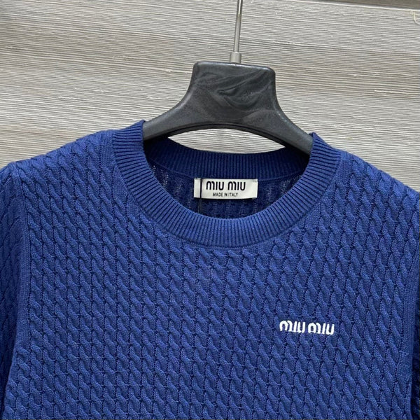 Miu Miu 25 Maglia Blu Lana