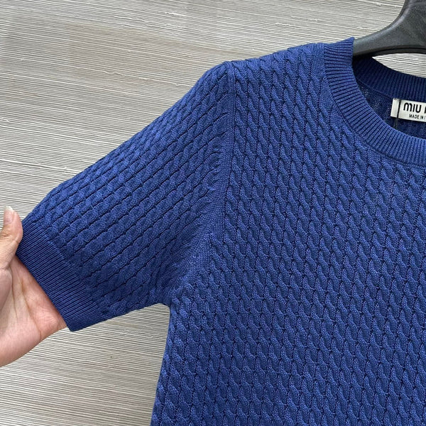 Miu Miu 25 Maglia Blu Lana