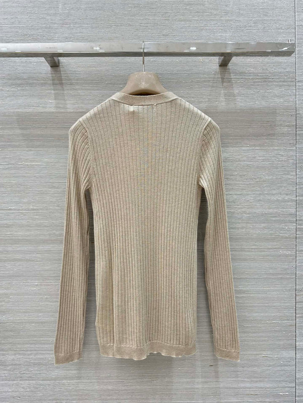 CD 25 V-neck Cardigan Beige Cashmere