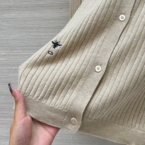 CD 25 V-neck Cardigan Beige Cashmere