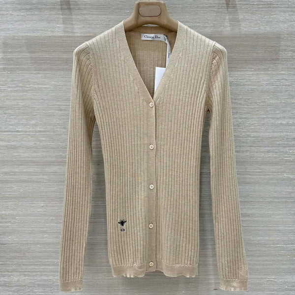 CD 25 V-neck Cardigan Beige Cashmere