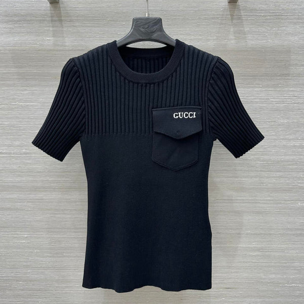 Gucci 25 Maglia Top Nero Viscosa